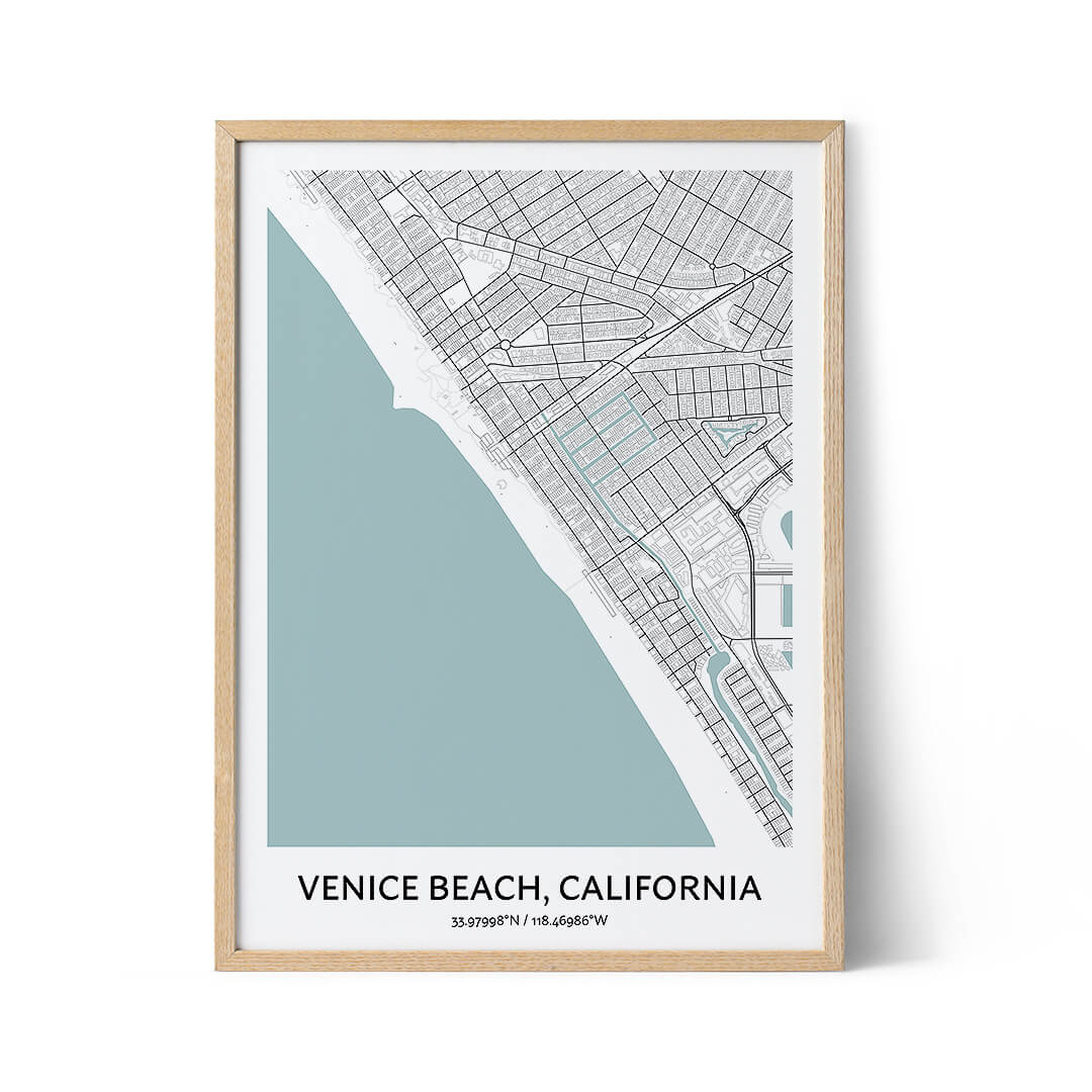 Venice Beach city map poster