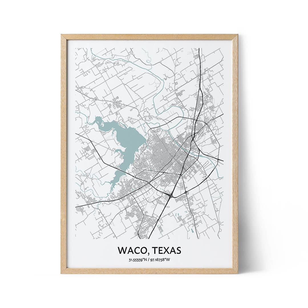 Waco city map poster