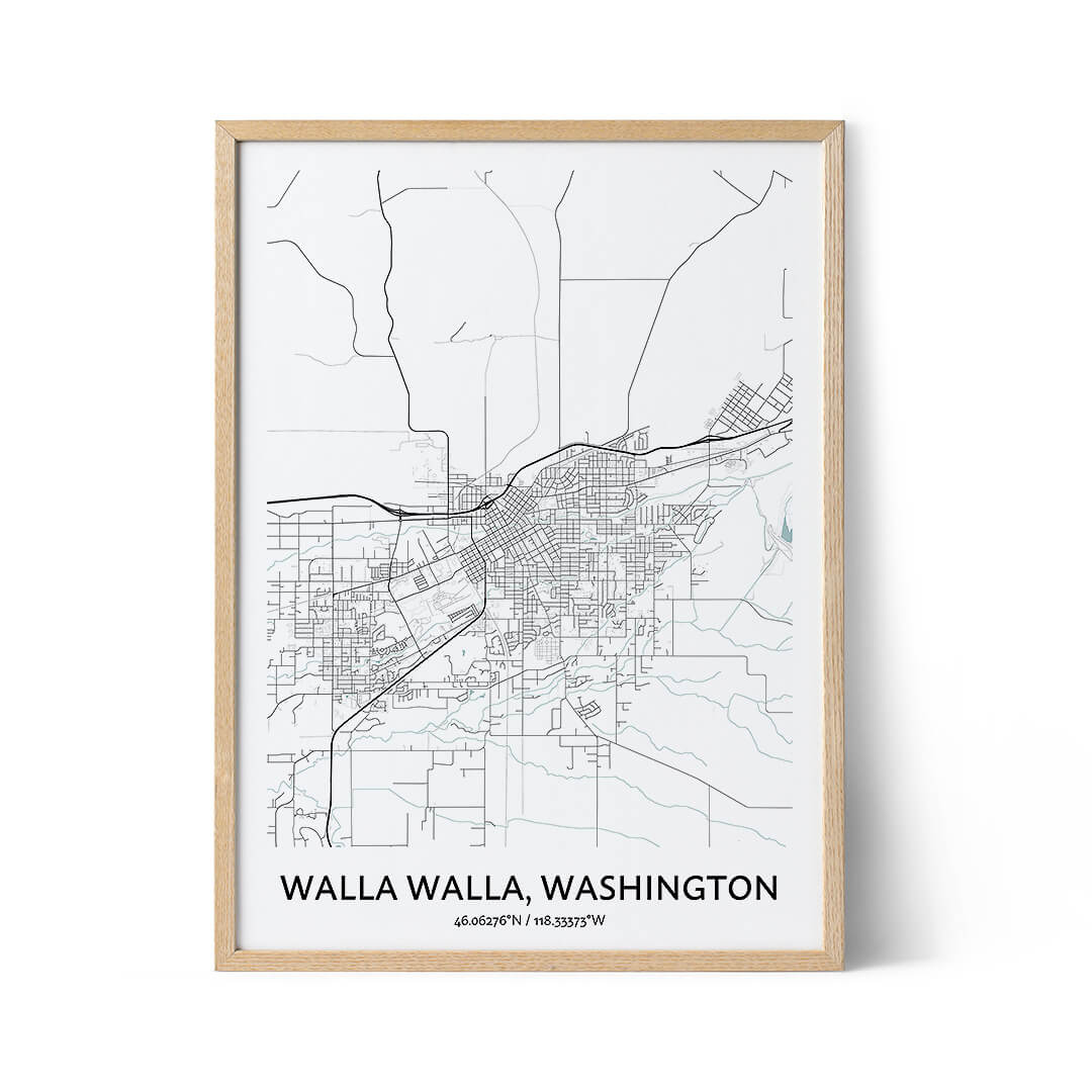 Walla Walla city map poster