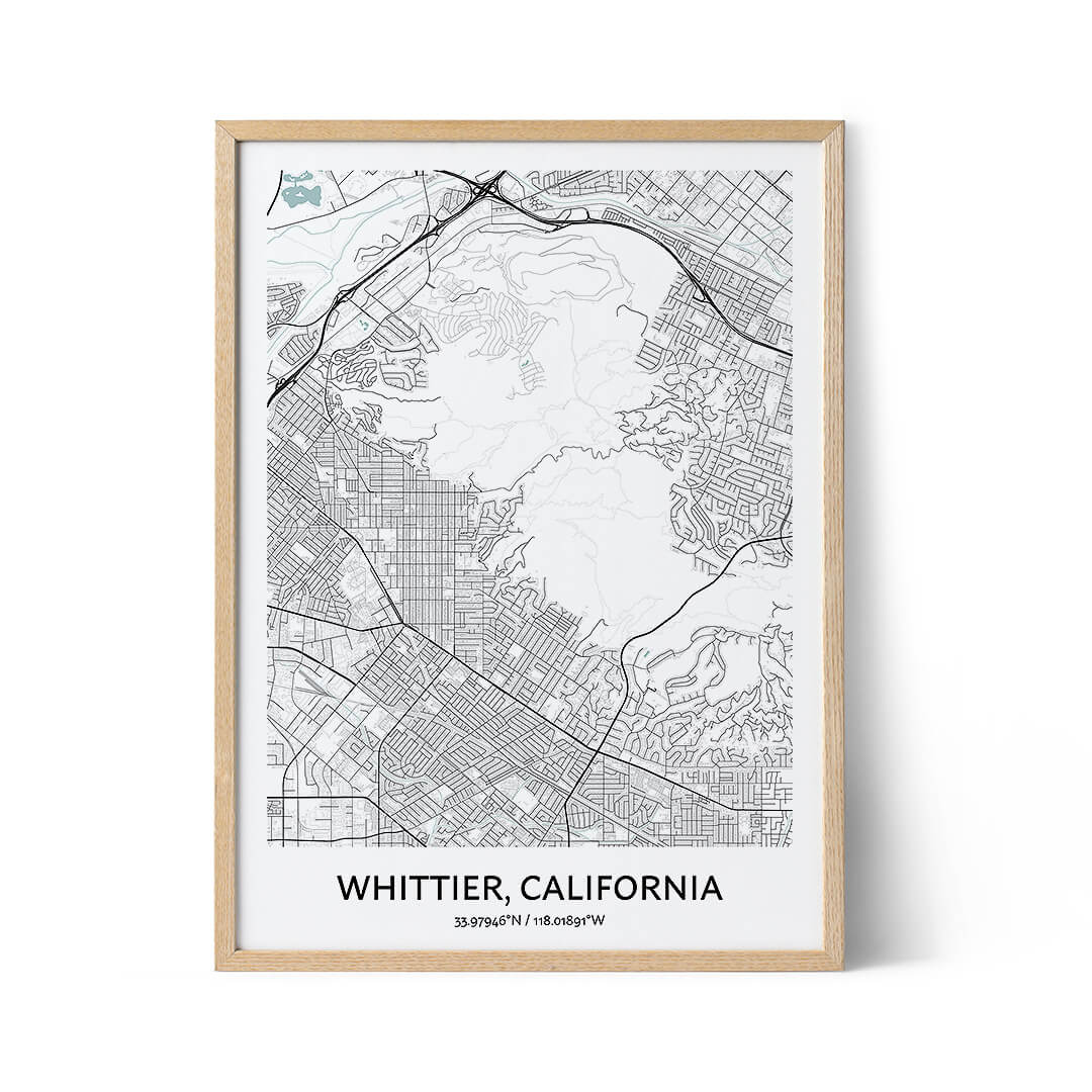 Whittier city map poster