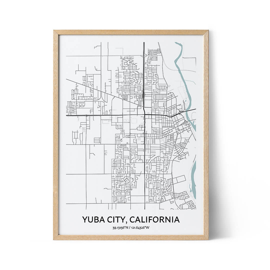 Yuba City city map poster