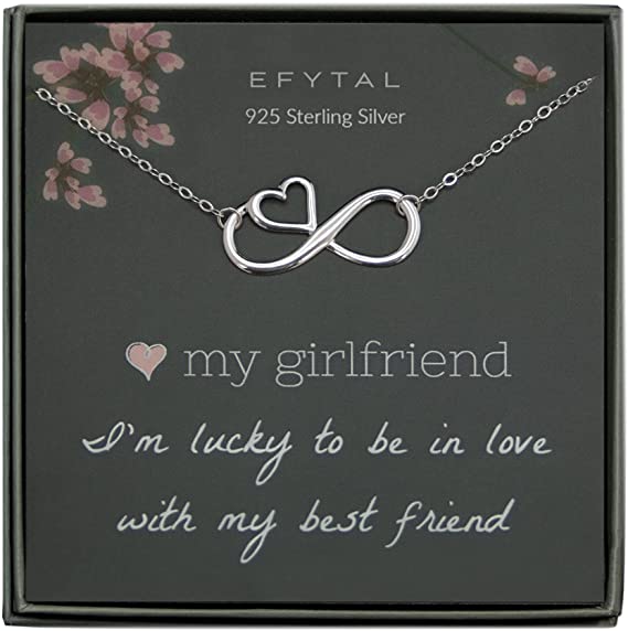 Romantic Sterling Silver Infinity with Heart Necklace