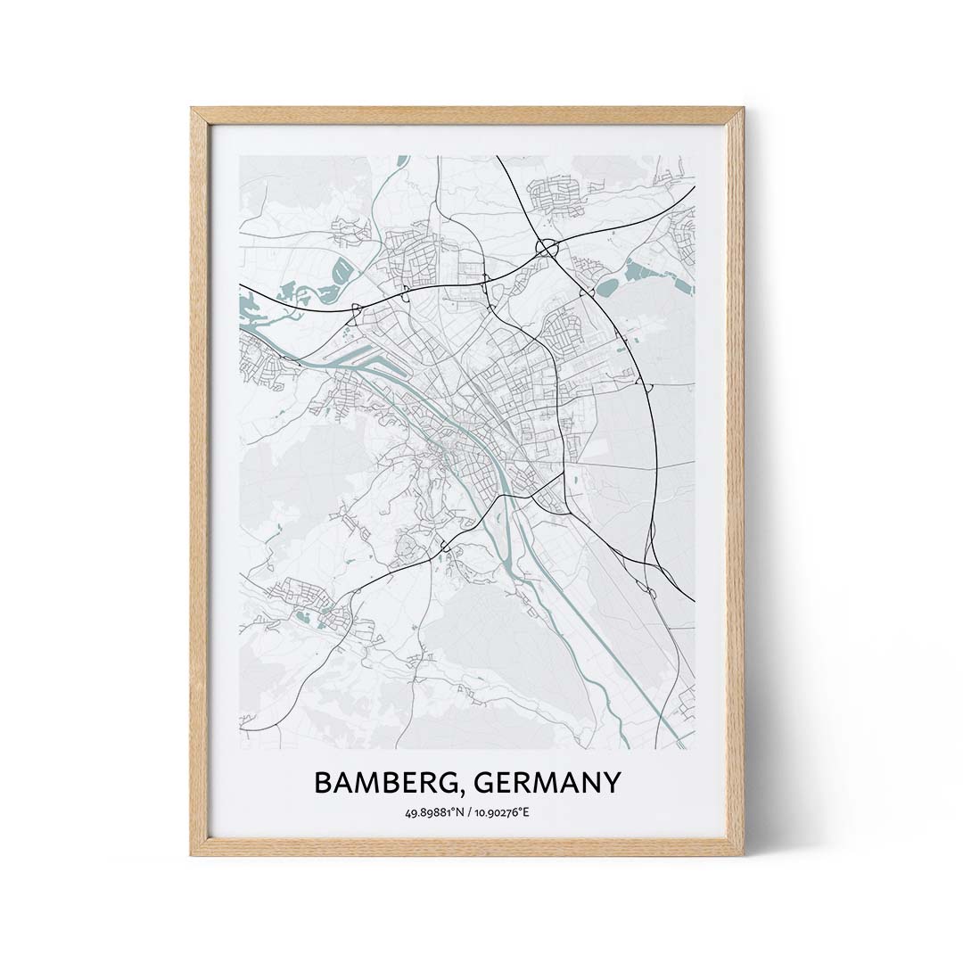 Bamberg city map poster