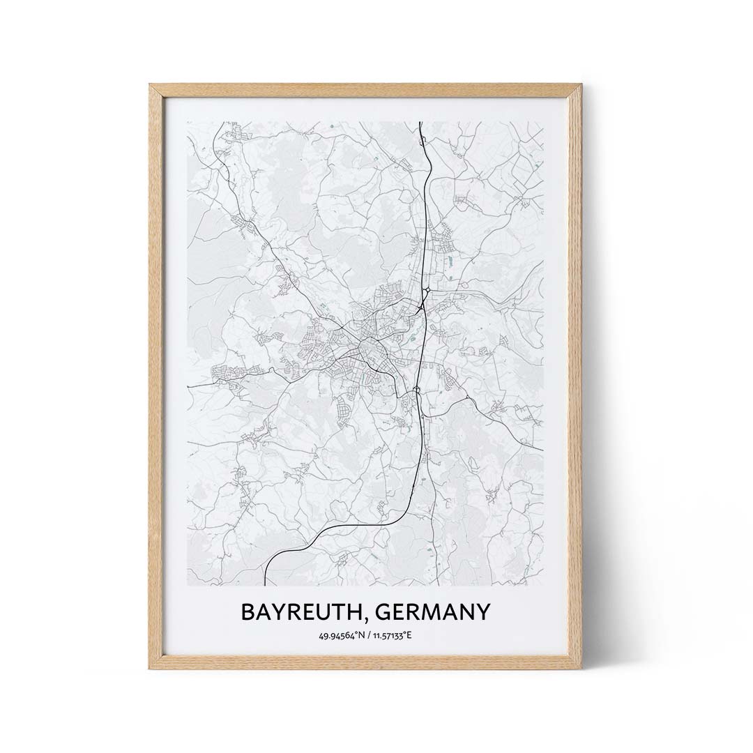 Bayreuth city map poster