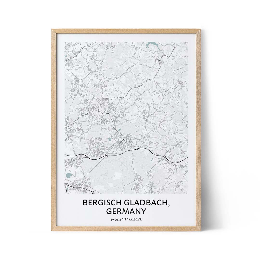 Bergisch Gladbach city map poster