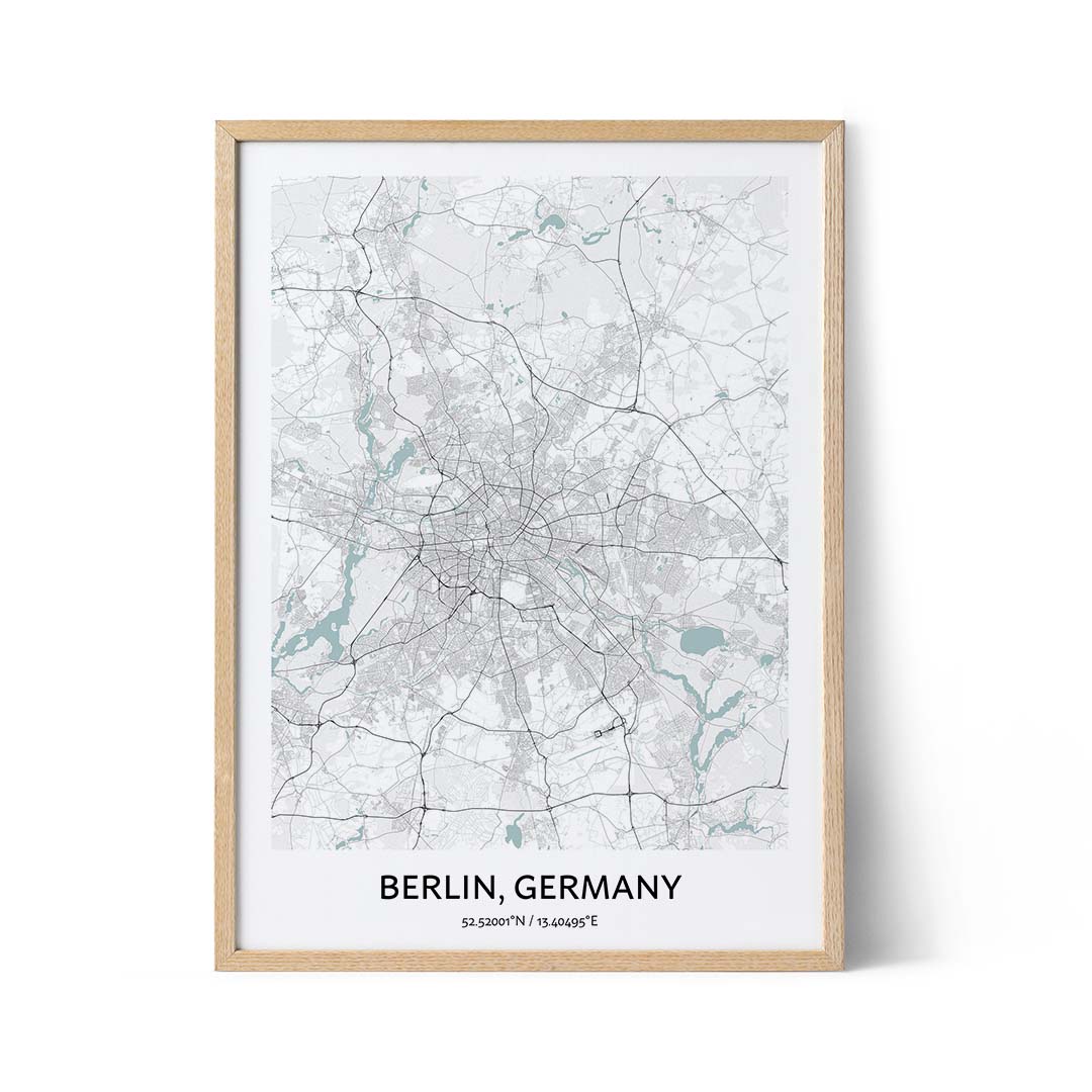 Affiche du plan de la ville de Berlin