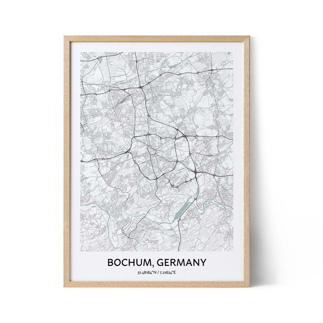 Bochum city map poster