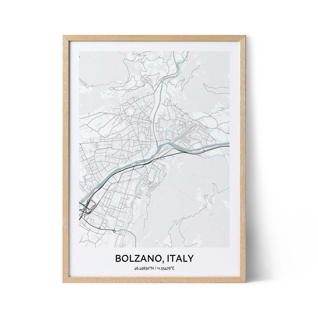 Affiche du plan de la ville de Bolzano