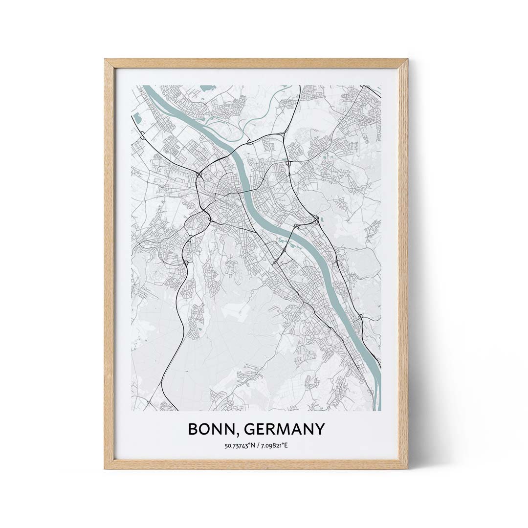 Affiche du plan de la ville de Bonn