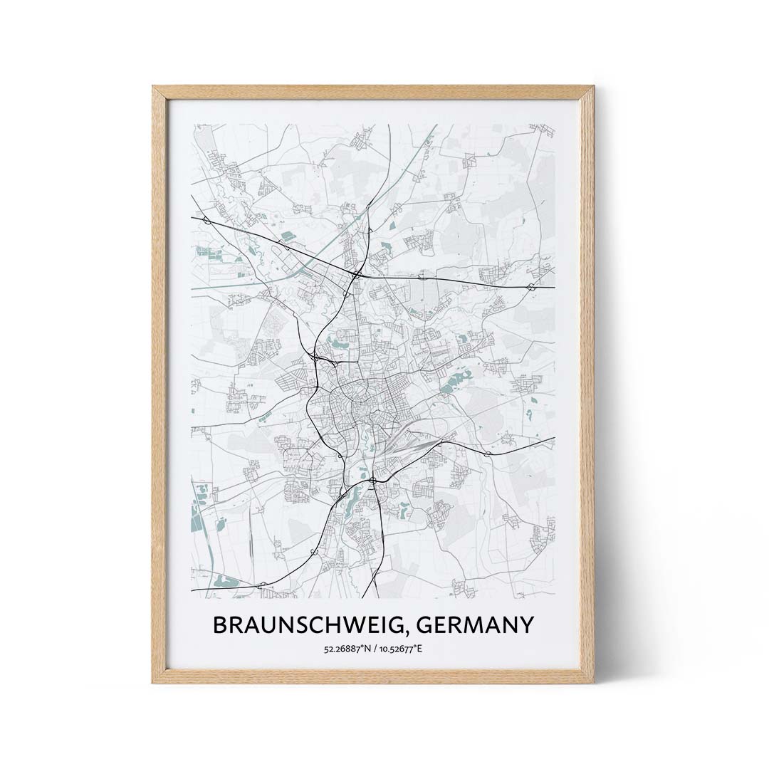 Affiche du plan de la ville de Braunschweig