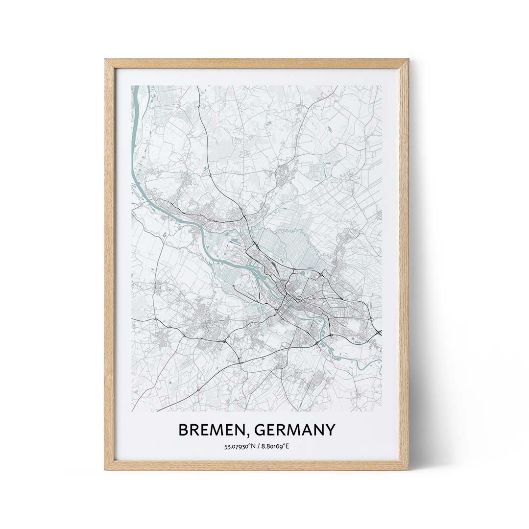 Bremen city map poster