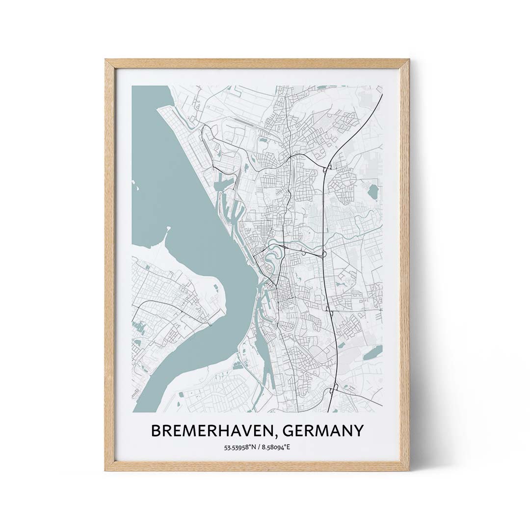 Affiche du plan de la ville de Bremerhaven