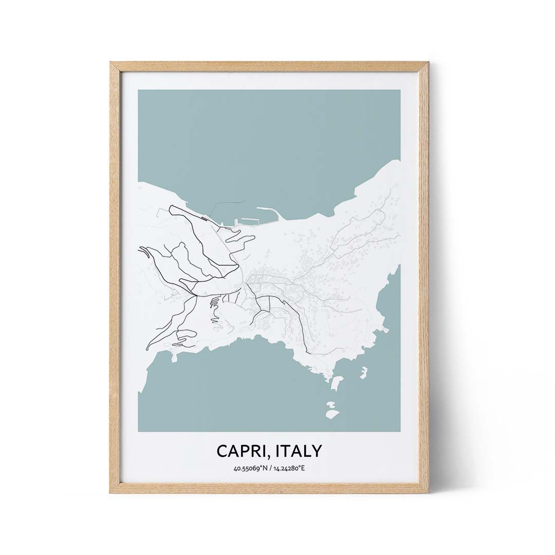 Affiche du plan de la ville de Capri