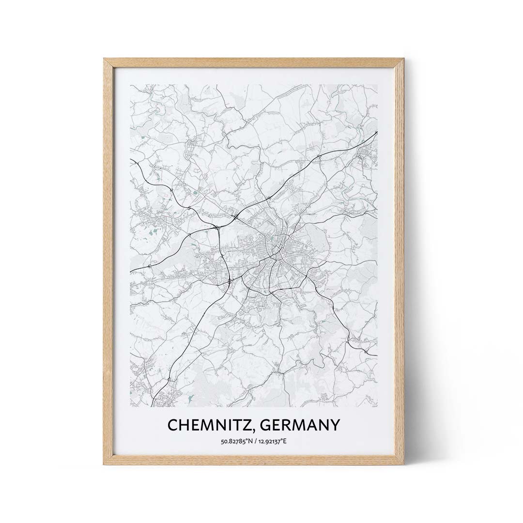 Chemnitz city map poster