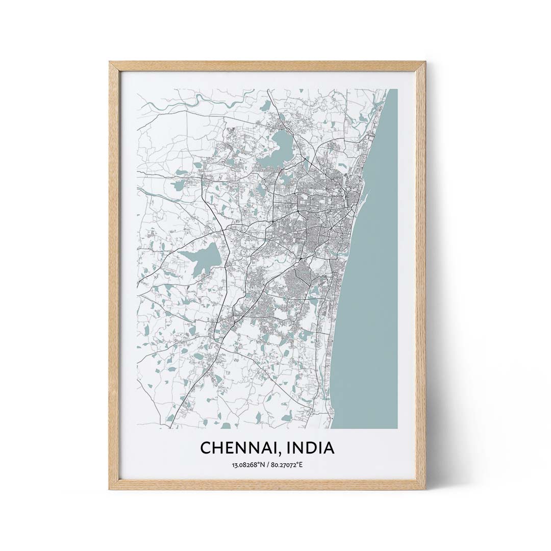 Chennai city map poster
