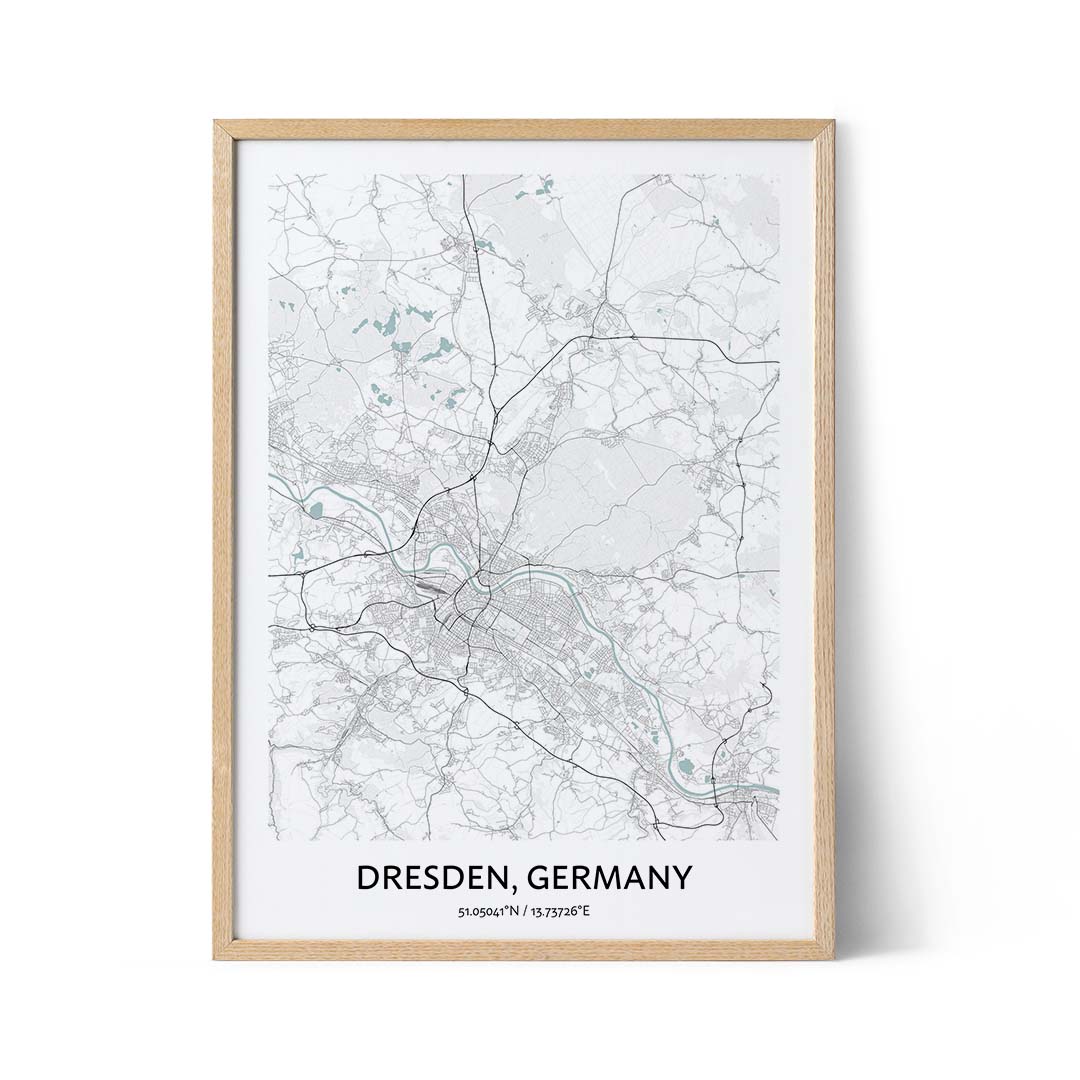 Dresden city map poster