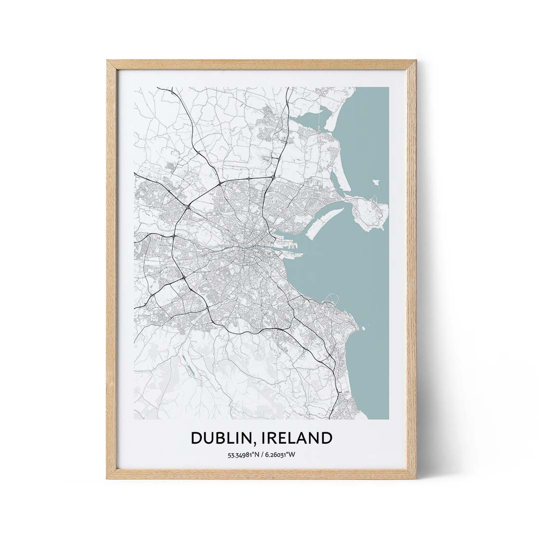 Dublin city map poster