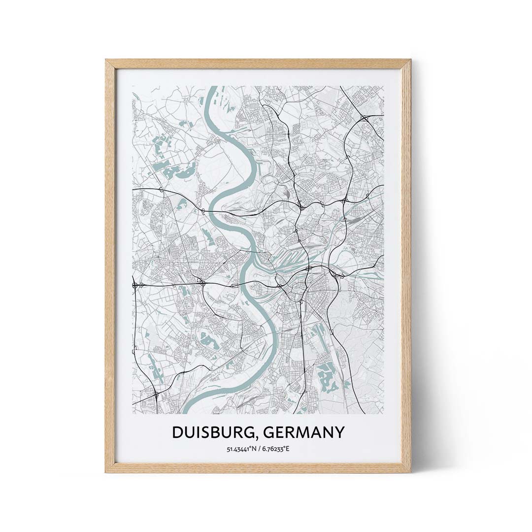 Duisburg city map poster