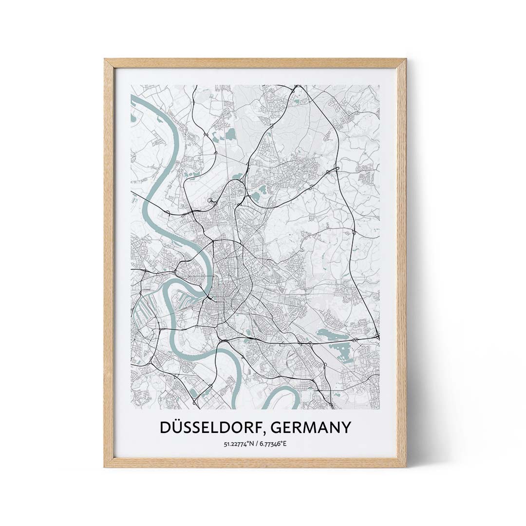 Dusseldorf city map poster