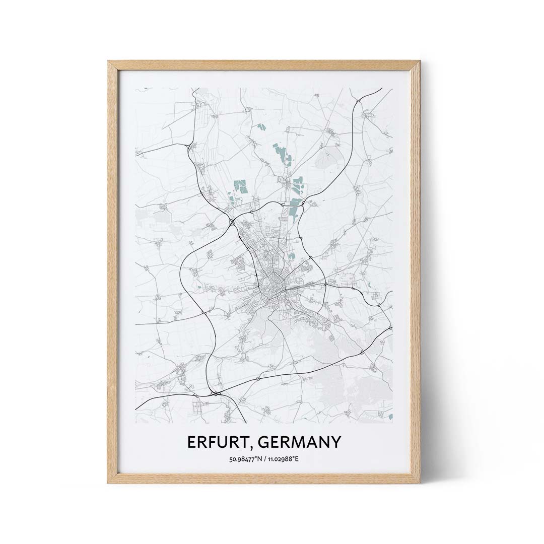 Erfurt city map poster