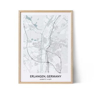 Erlangen city map poster