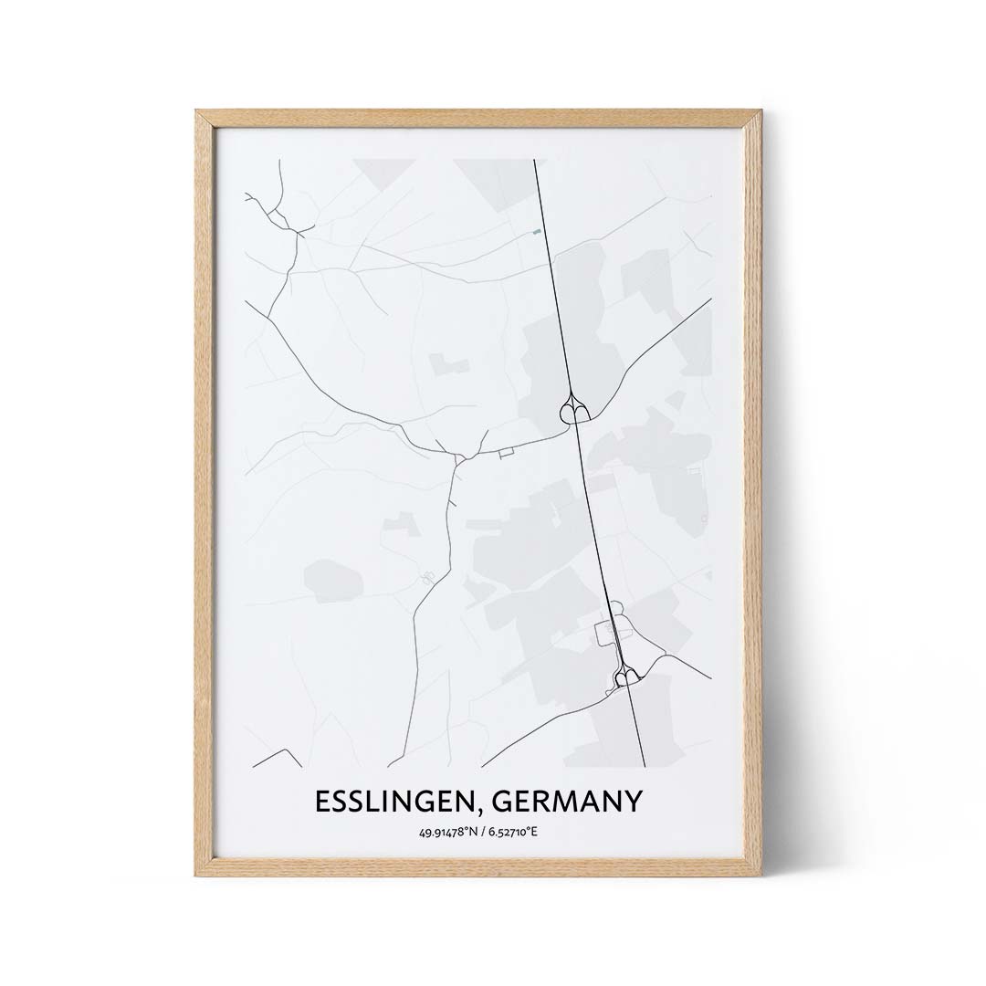 Esslingen city map poster