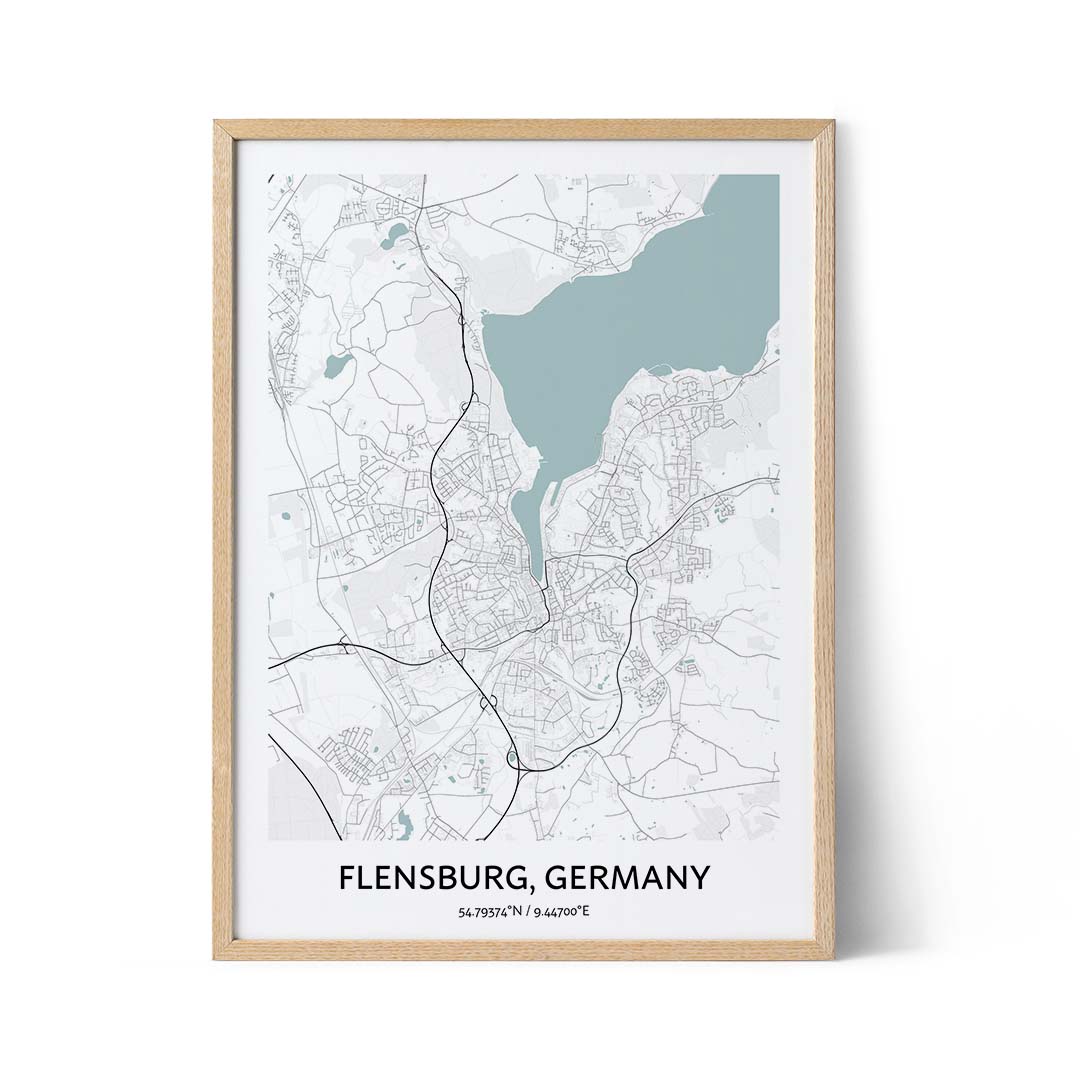 Flensburg city map poster