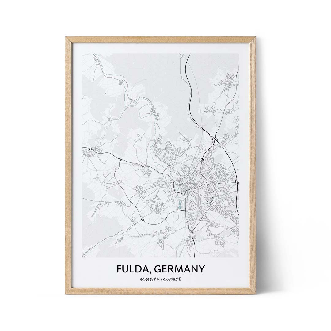 Fulda city map poster