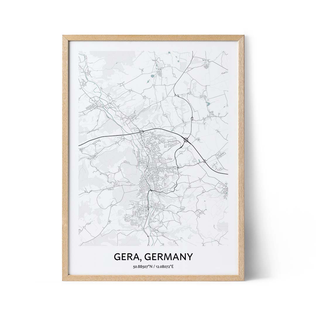 Gera city map poster