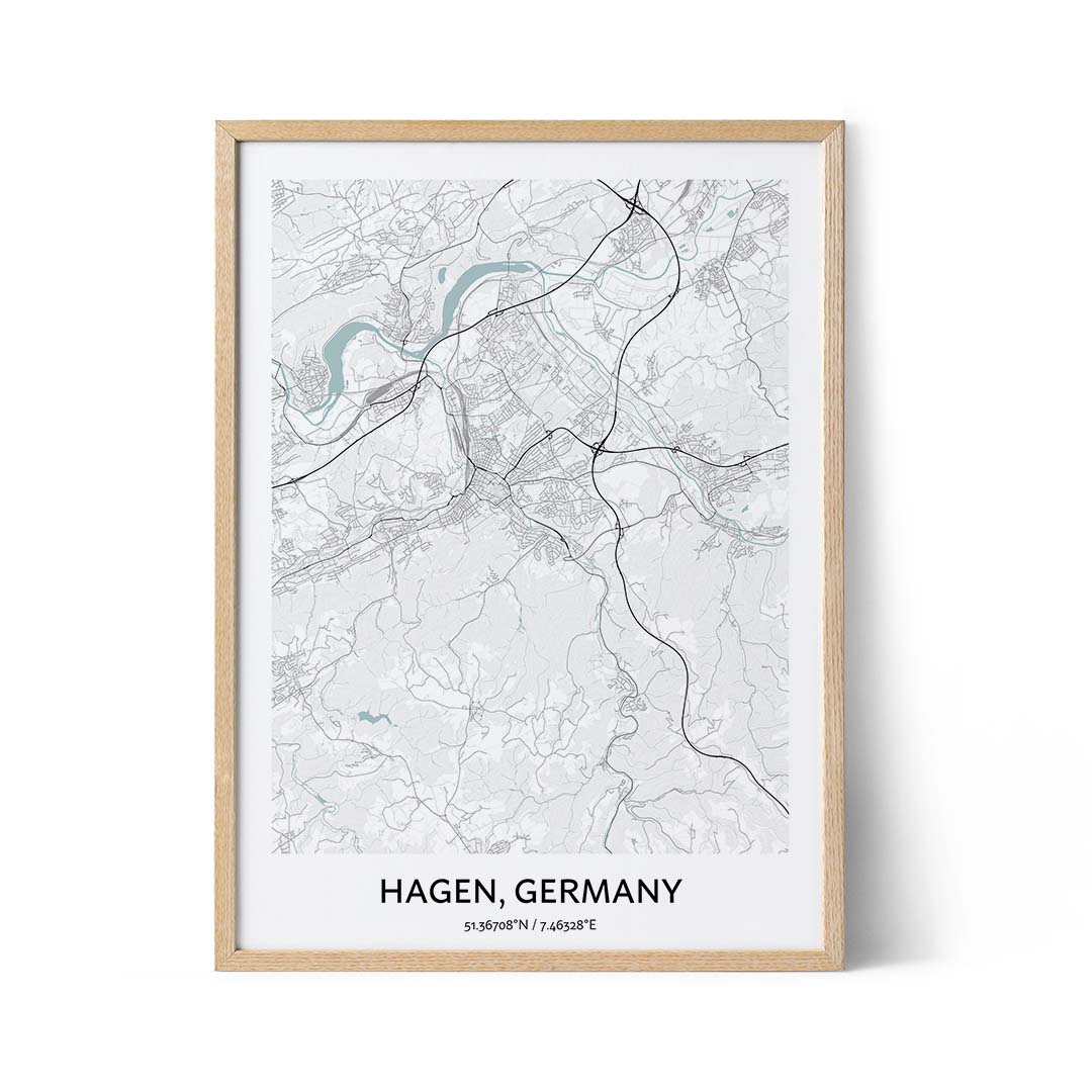 Hagen city map poster