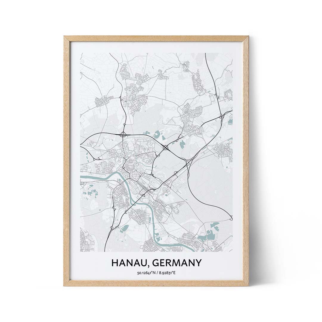 Hanau city map poster