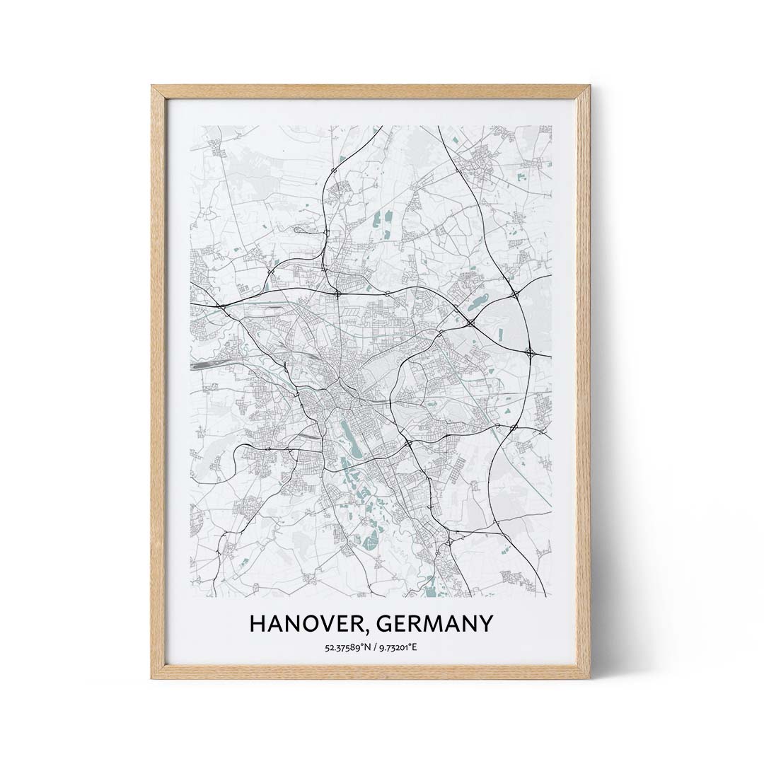 Hanover city map poster