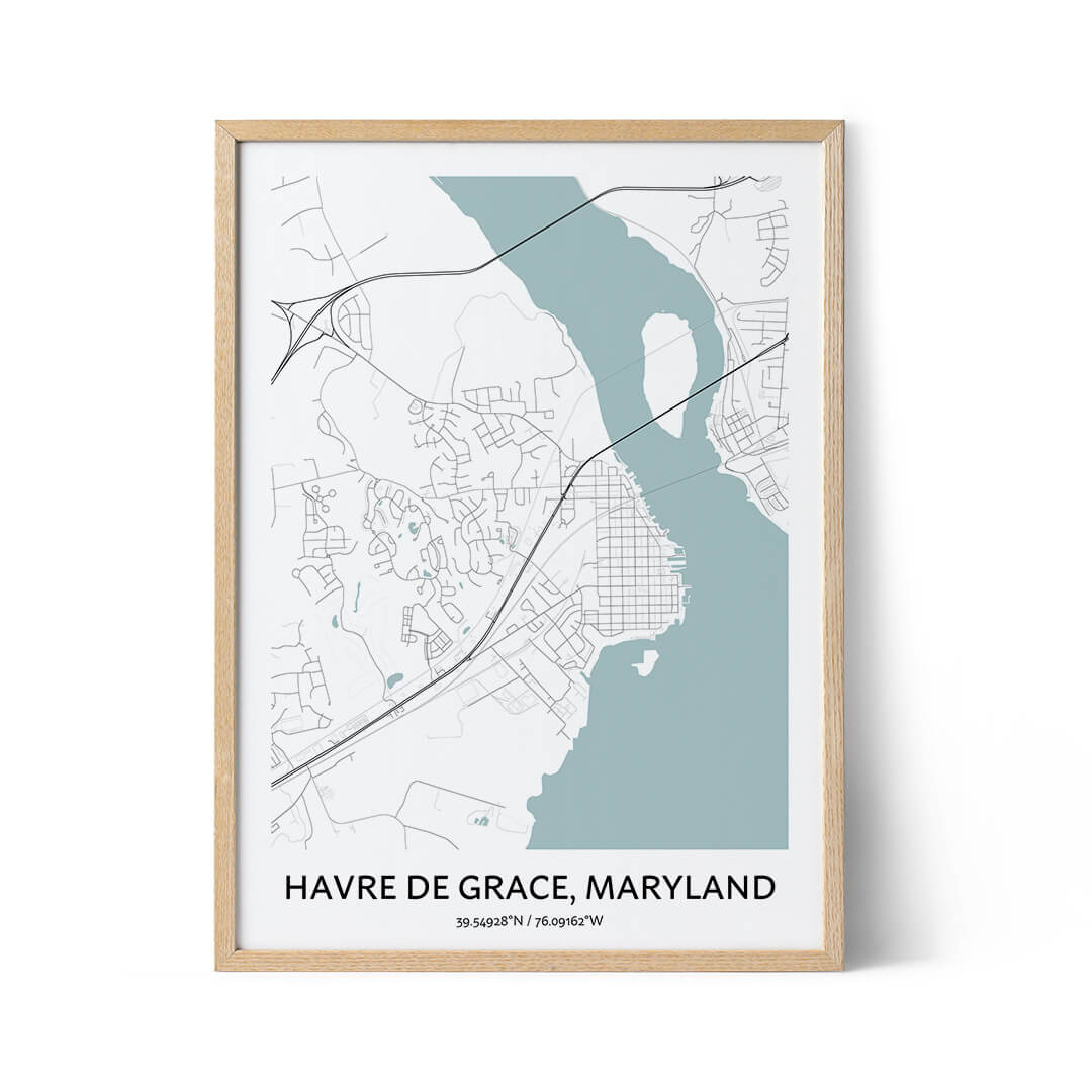 Havre De Grace city map poster