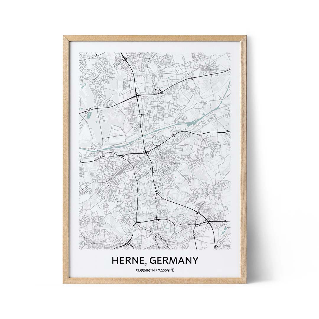 Herne city map poster