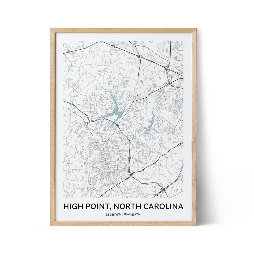 High Point city map poster