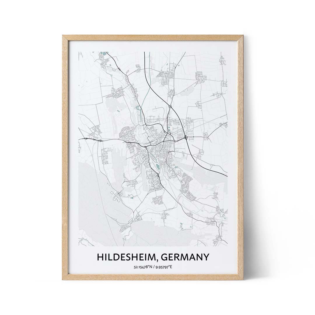 Hildesheim city map poster