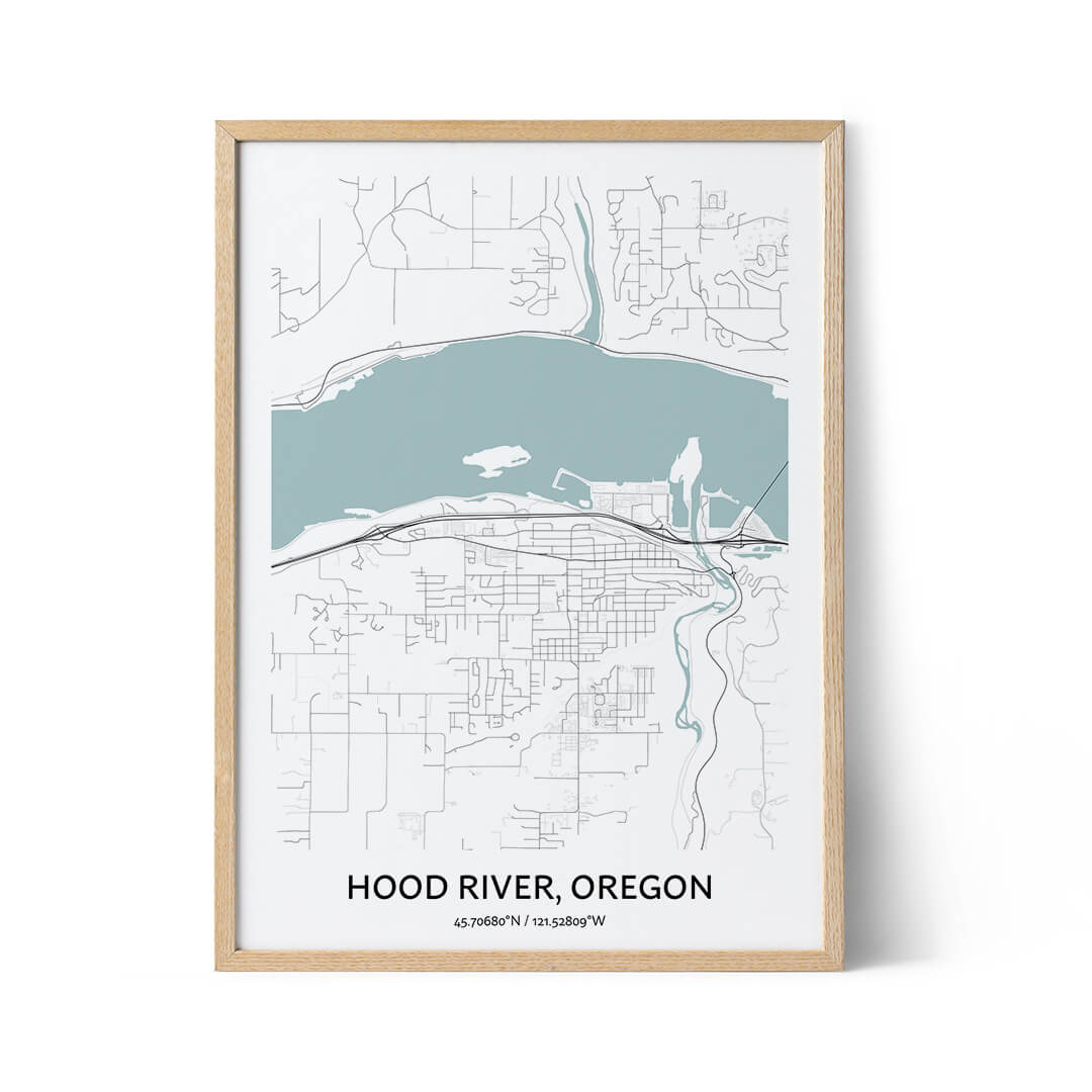 Hood River city map poster