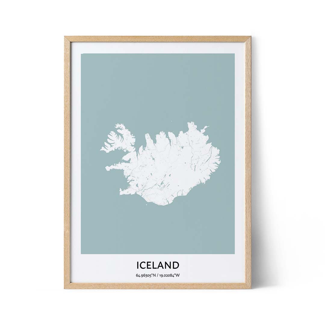 Affiche du plan de la ville d'Icealand