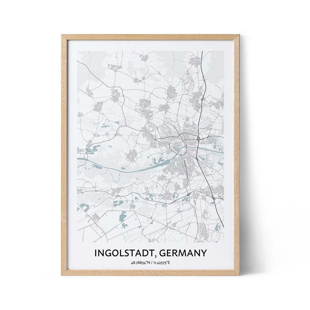 Ingolstadt city map poster