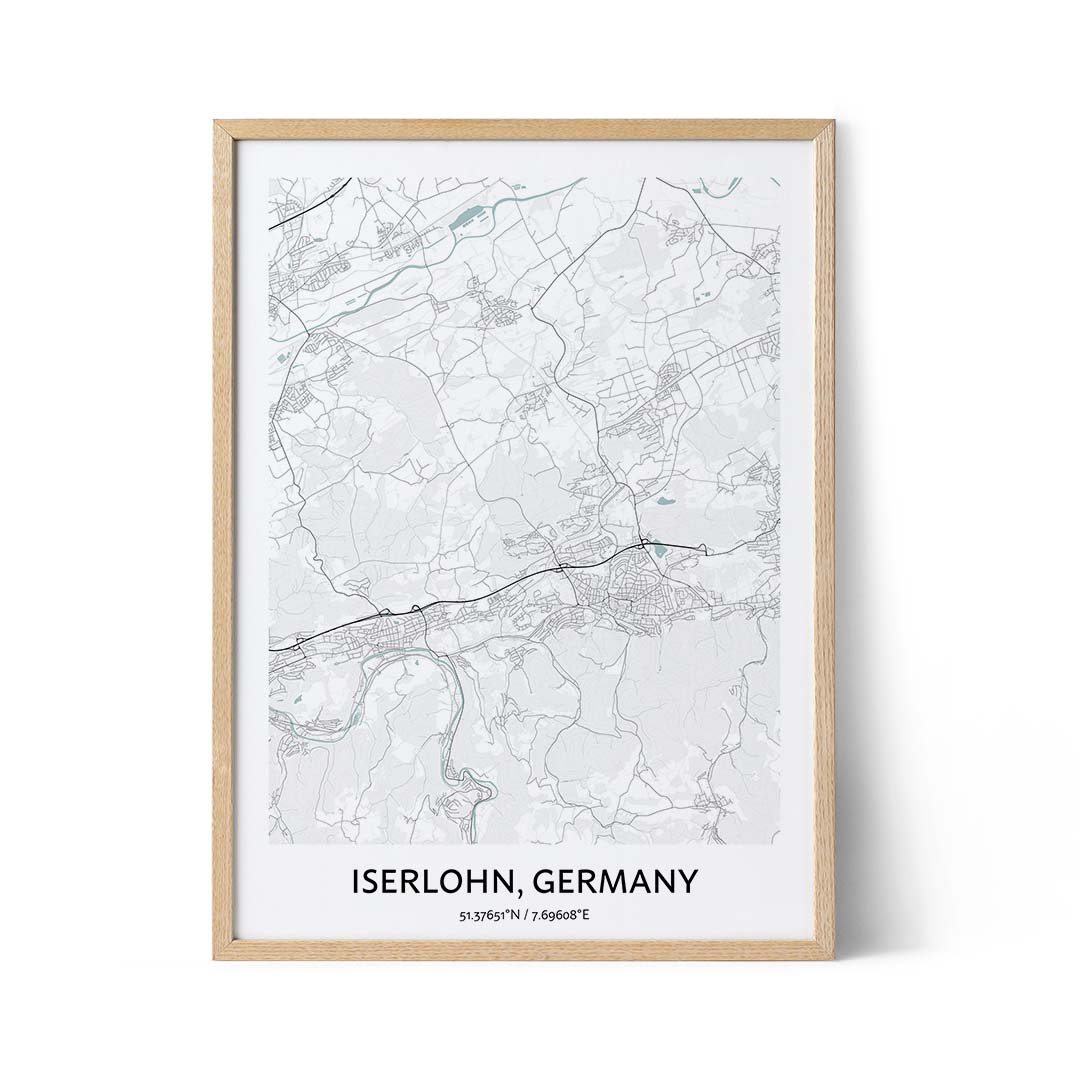 Iserlohn city map poster