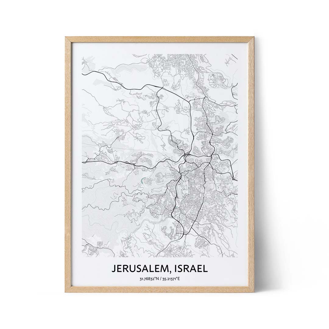 Jerusalem Stadtplan Poster