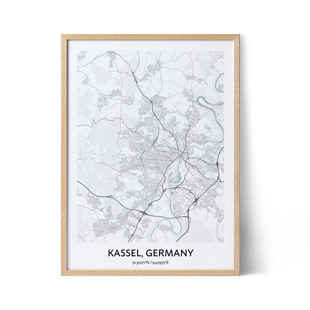 Affiche du plan de la ville de Kassel