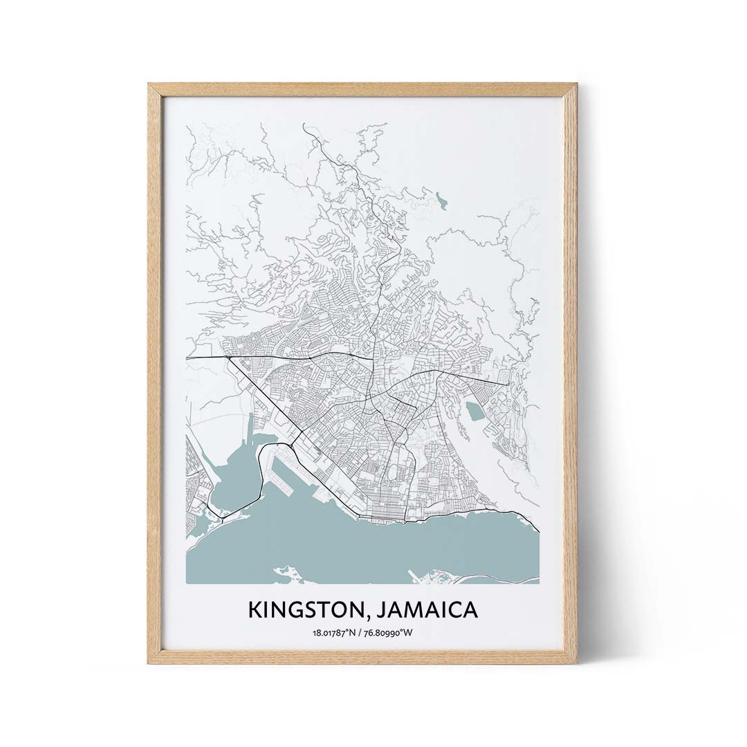 Kingston Jamaica city map poster