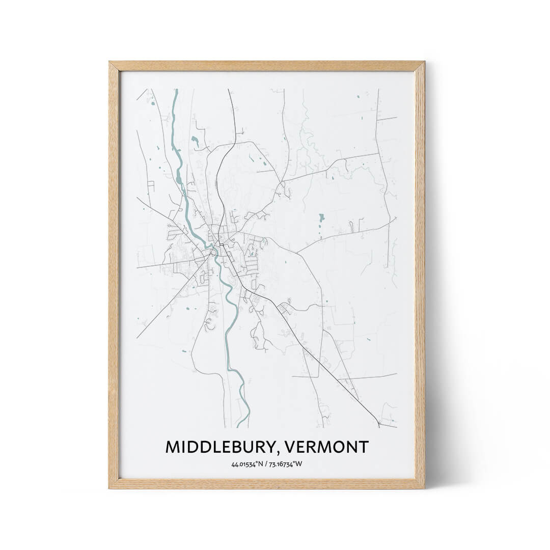 Middlebury city map poster