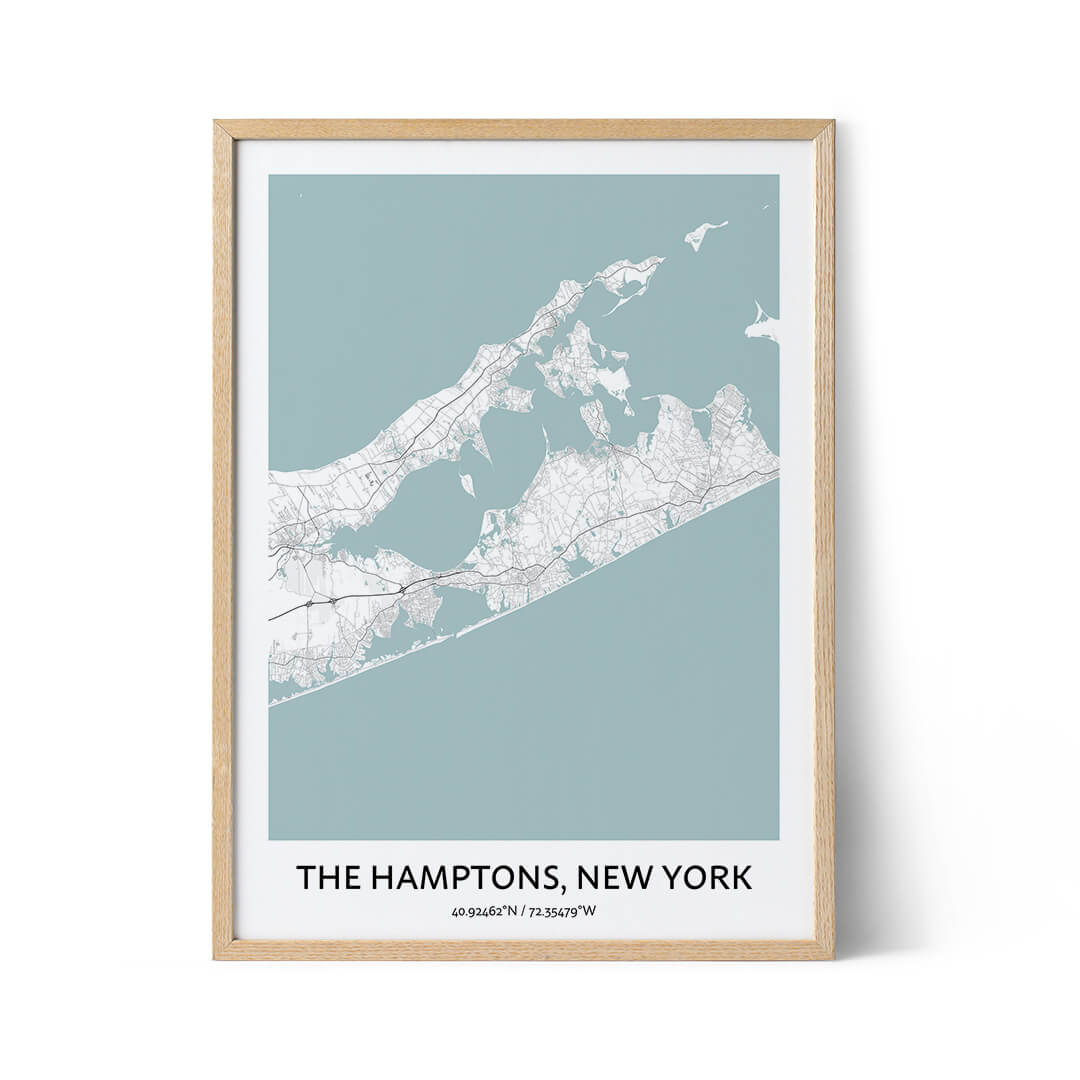 The Hamptons city map poster