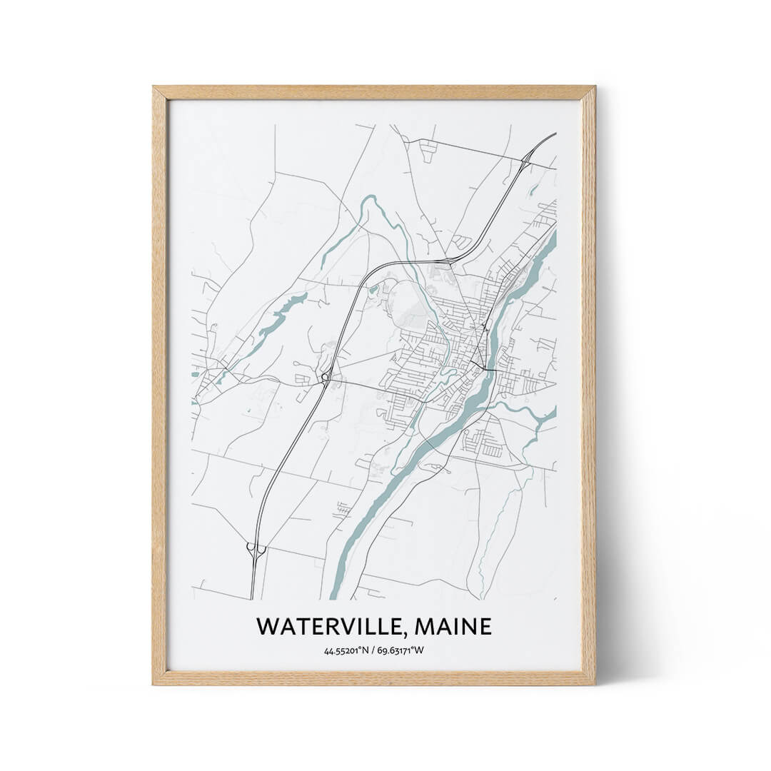 Waterville city map poster