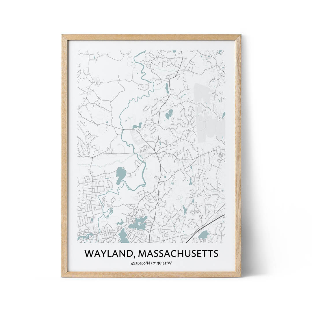Wayland city map poster