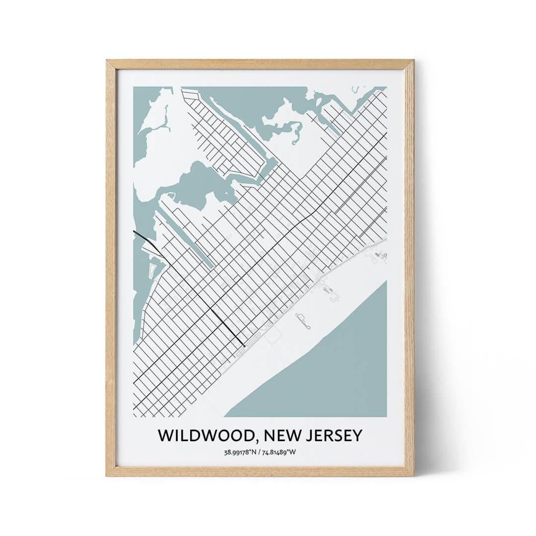 Wildwood city map poster