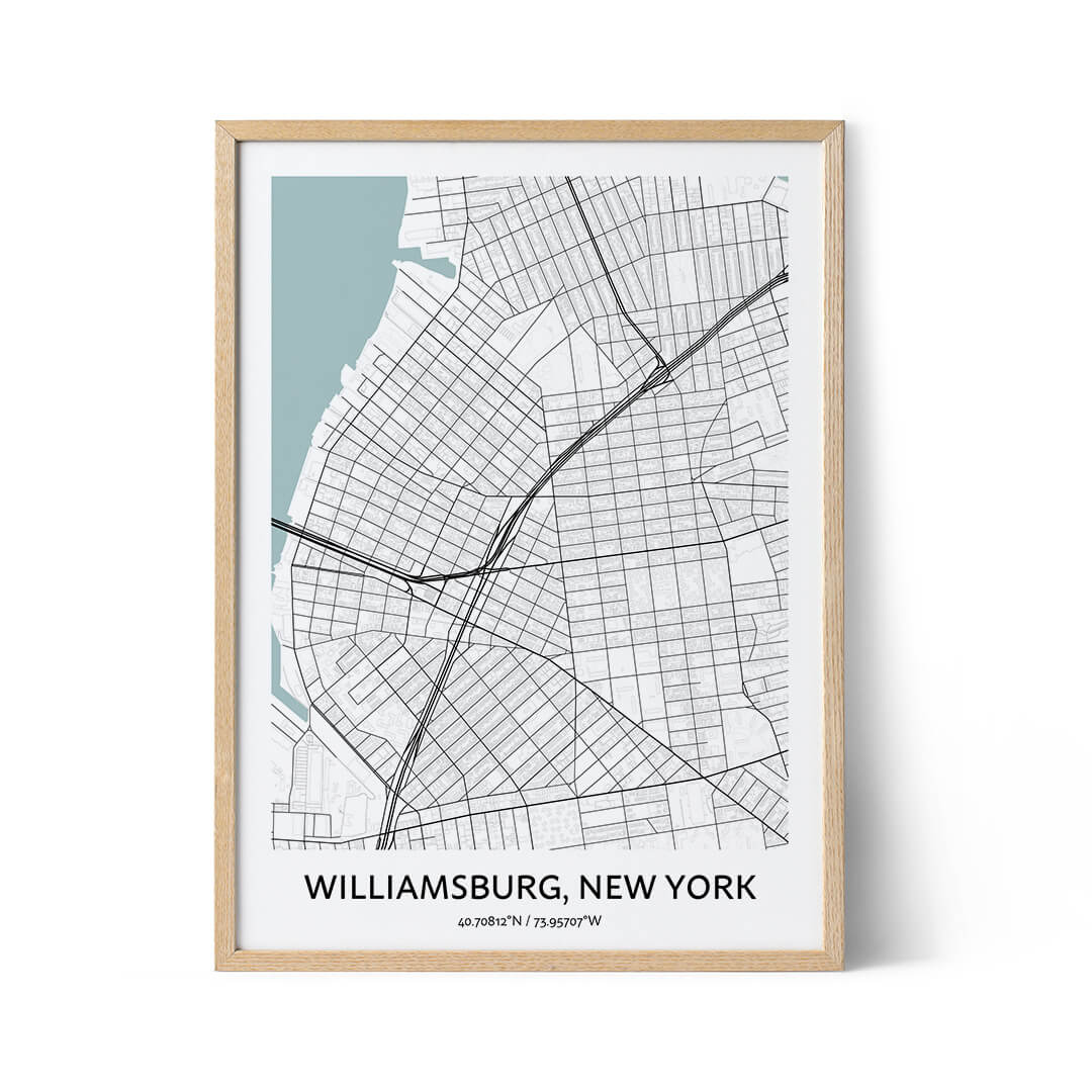 Williamsburg city map poster