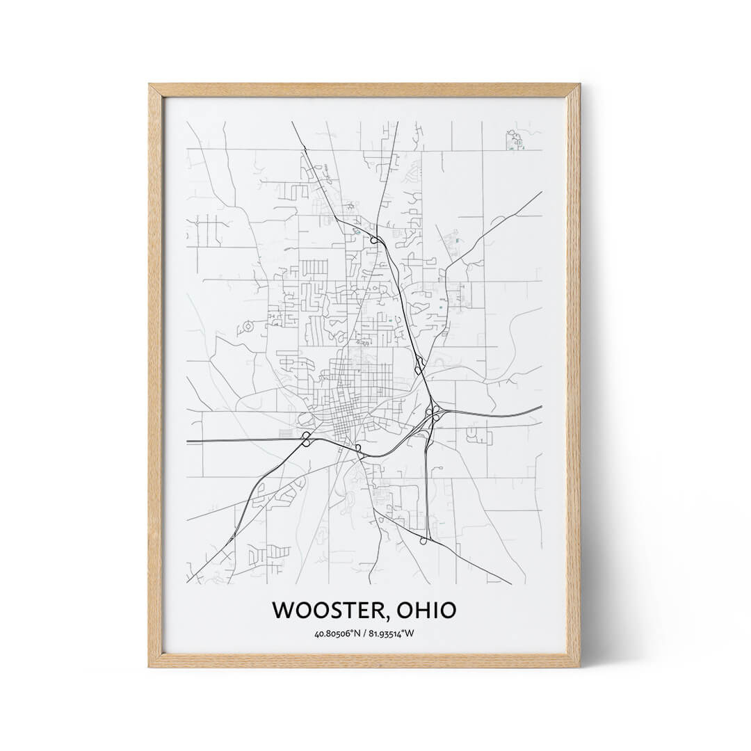 Wooster city map poster